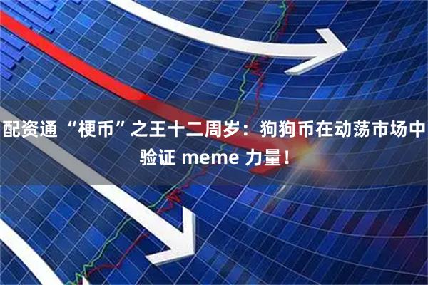 配资通 “梗币”之王十二周岁：狗狗币在动荡市场中验证 meme 力量！